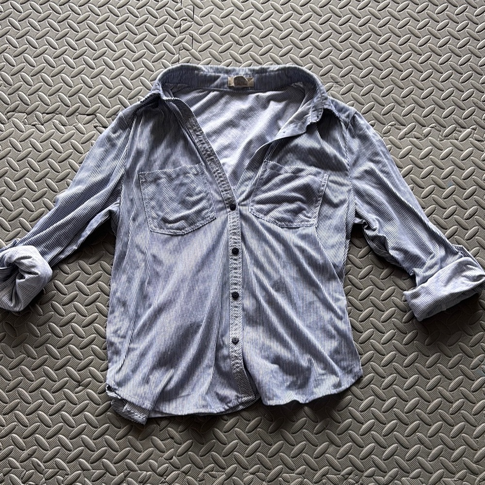 Women’s Blue Pin-Striped Shirt